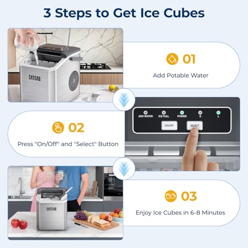 Countertop Ice Maker with Handle, Portable for Home Kitchen RV Camping S35586