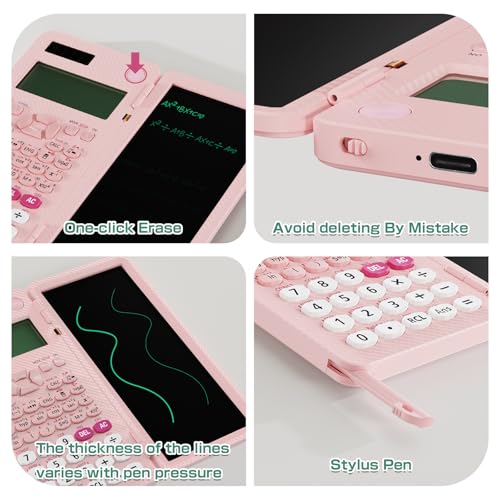Scientific Calculator with Notepad, 2-Line Display, Solar and Battery Powered Q967
