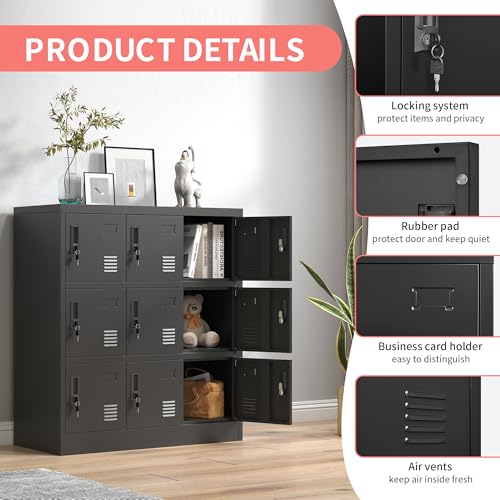 Steel Storage Locker Cabinet with Lock and Card Slot for Office, Gym, Home, School V427708