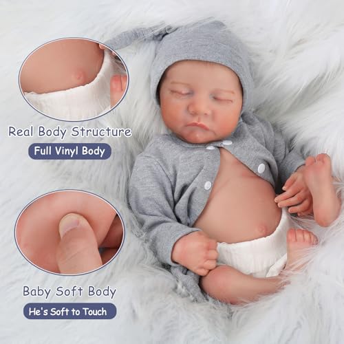 18 Inch Realistic Reborn Baby Doll with Vinyl Body and Accessories Q173