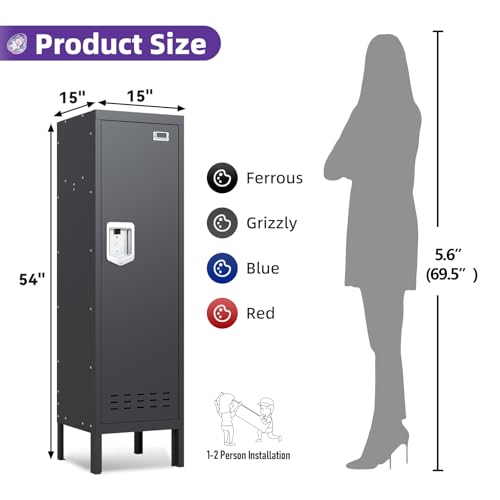 Metal Cabinet with Lockable Door for Office, Gym, School, Home A290