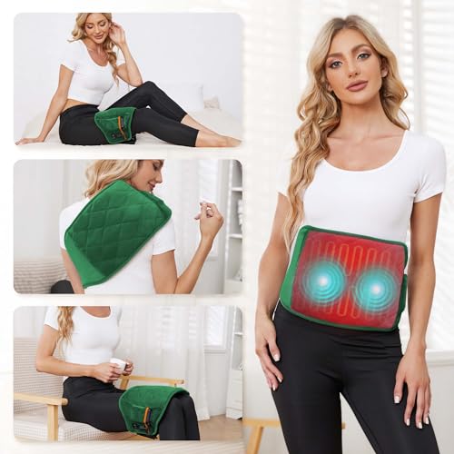 Cordless Heating Pad with Massager, 3 Vibration Modes and 3 Heating Settings T742