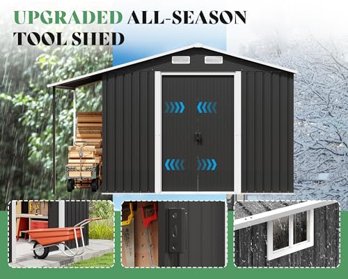 Outdoor Storage Shed with Sliding Doors and Windows O257