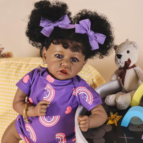 22.8 Inch Realistic African American Baby Doll with Soft Body K201