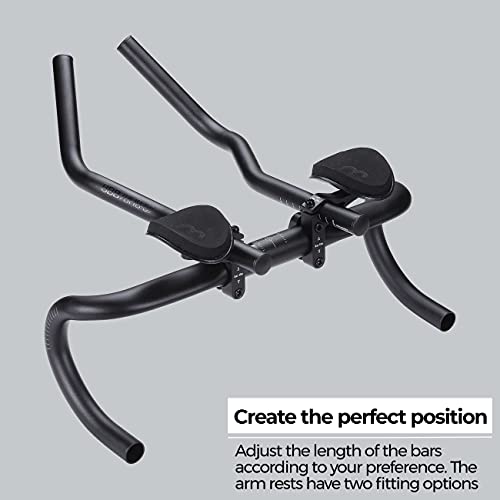 Aero Bars Aluminium Two-Piece Tri Bars Black 26/31.8 mm Bike Handlebar L563