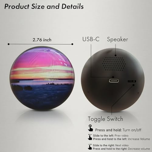 3D Crystal Ball Photo Video Player Christmas Ornament I115