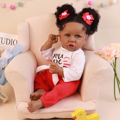 22.8 Inch Realistic African American Baby Doll with Soft Body K201
