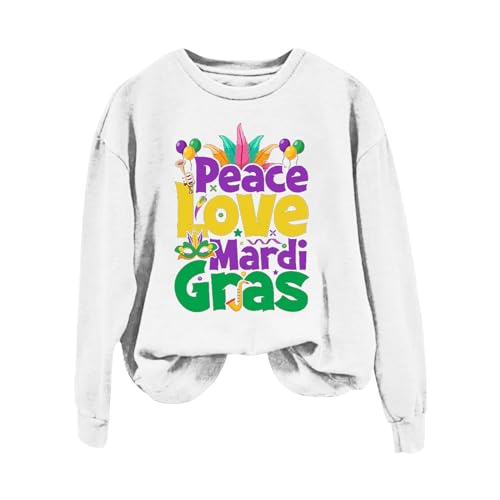 Mardi Gras Letter Printed Long Sleeve Tunic Top N1160