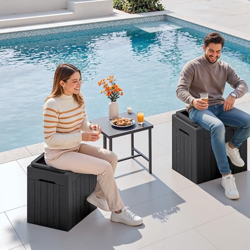 30 Gallon Waterproof Resin Deck Box for Outdoor Patio and Garden Storage Q30388