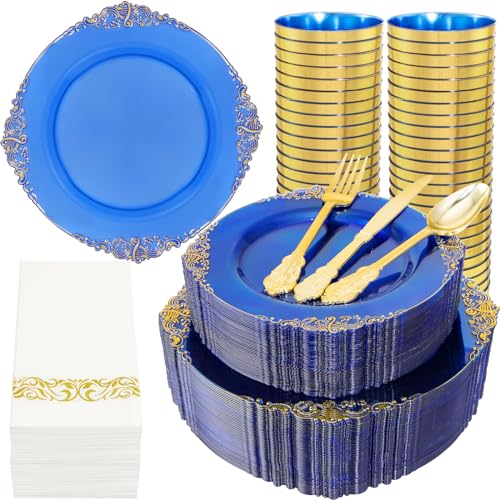 Gold Plastic Dinnerware Set for 50 Guests N48810