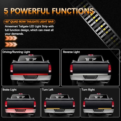 60 Inch LED Tailgate Light Bar with Reverse and Turn Signals J750361