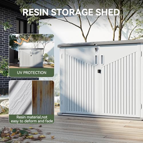 Outdoor Storage Shed with Floor, Waterproof Vertical Cabinet I260366
