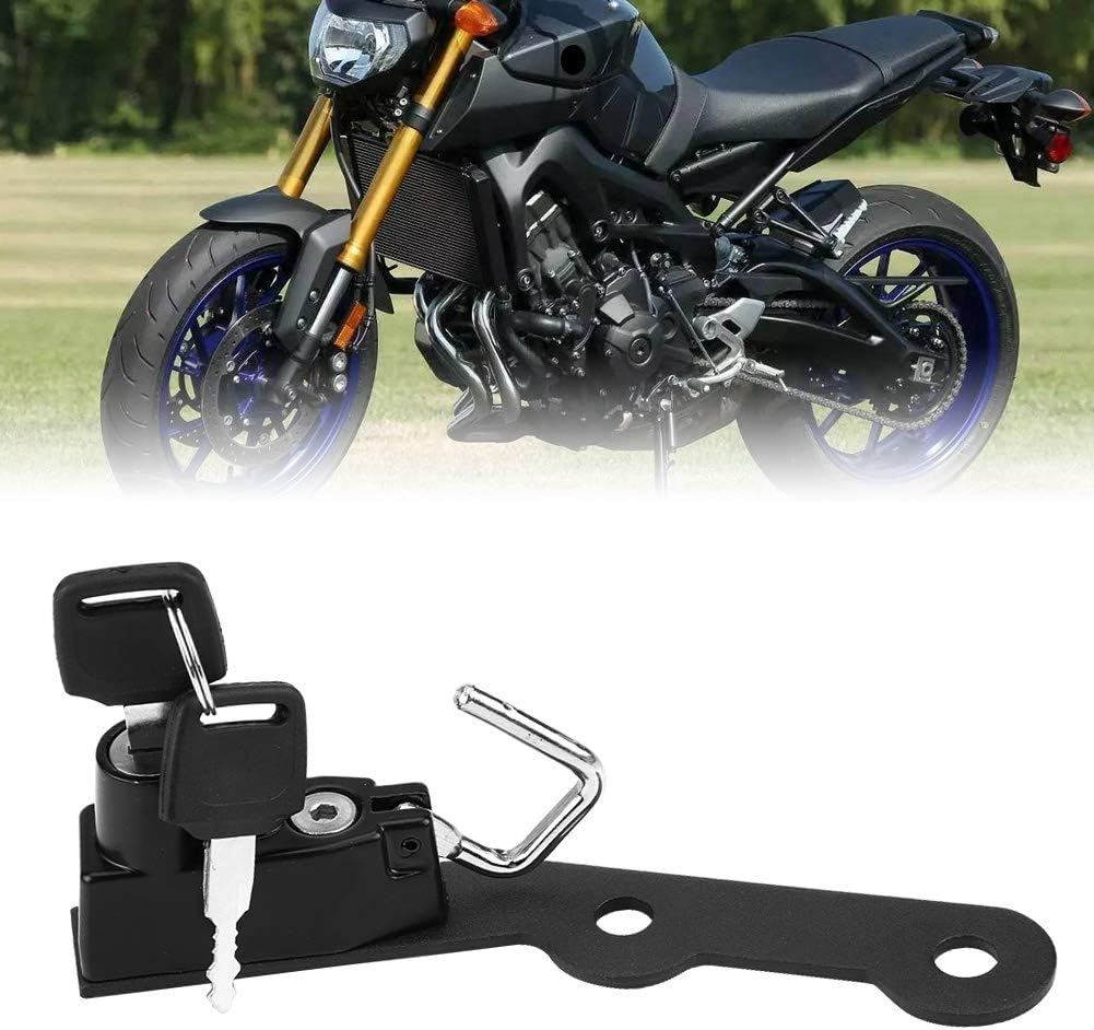 Motorcycle Helmet Lock, Alloy Mount Hook Keys Locking Set Anti-Theft Security Lock F4285