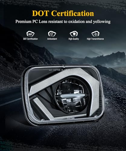 LED Headlights 7x6 5x7 Sealed Beam with DRL and Turn Signal G192