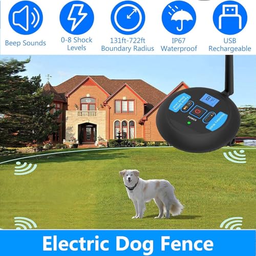 Dog Wireless Fence with Remote Training Collar, Rechargeable Waterproof, Adjustable Range K996