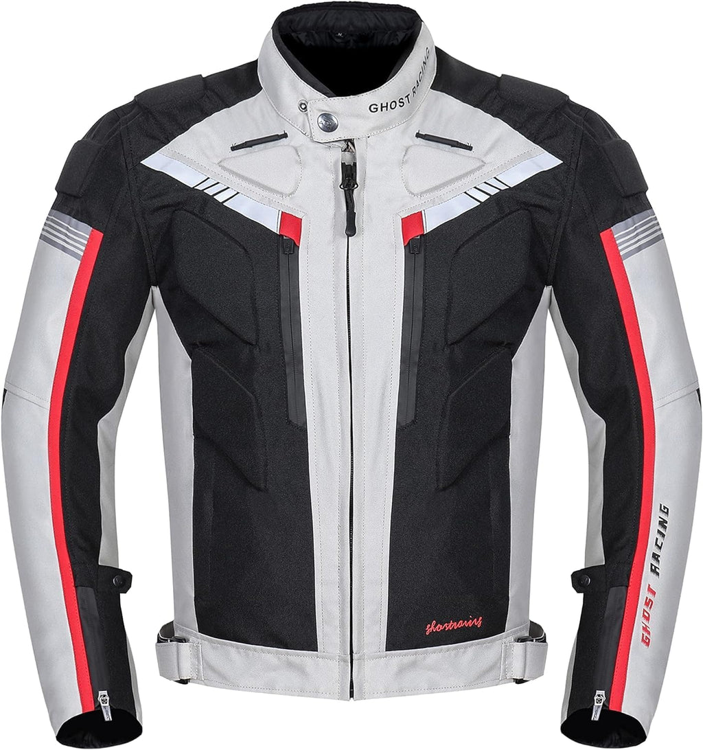 Motorcycle Jacket and Trousers Set, Waterproof Windproof, Grey I809763