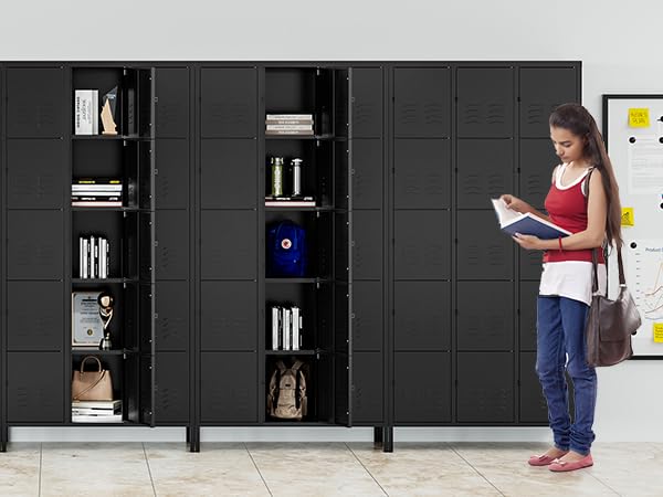 3-Door Blue Steel Storage Locker for Office, School, Gym C68898