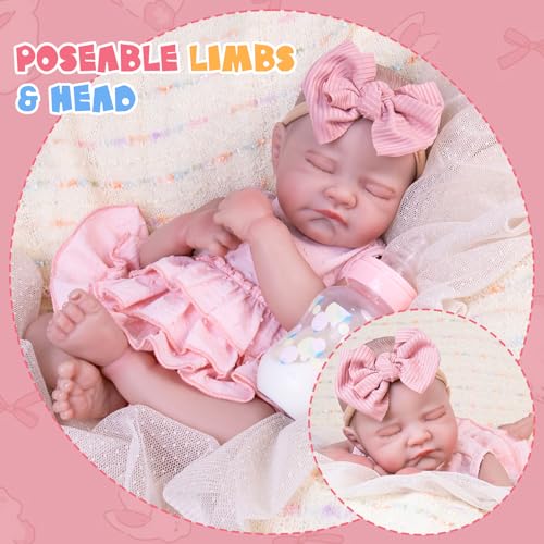 Lifelike Reborn Baby Girl Doll 20 Inch with Poseable Limbs and Feeding Kit O517460