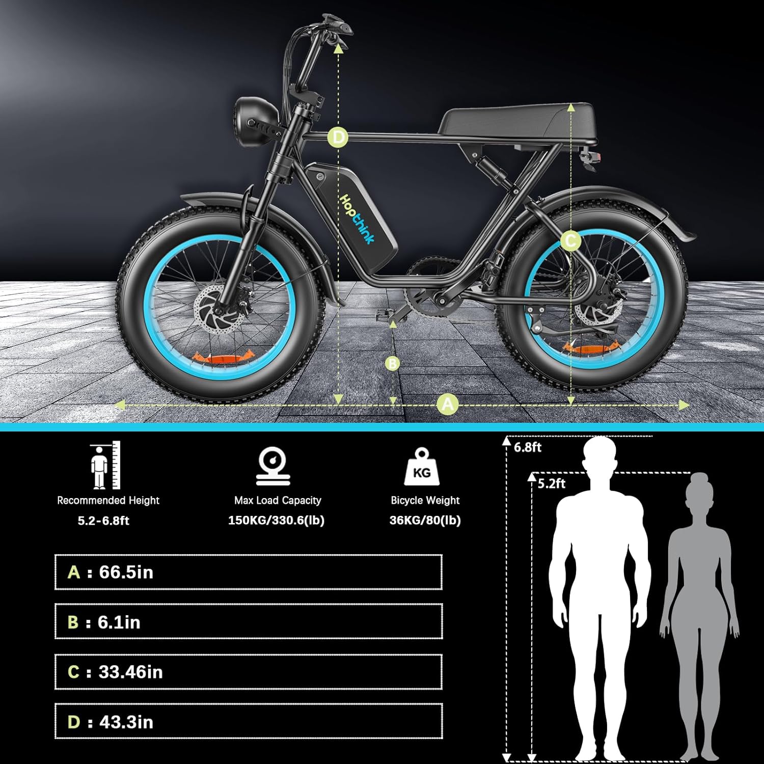 20" Fat Tire Dual Motor Electric Bike, 23Ah, 75 Miles Range M894650