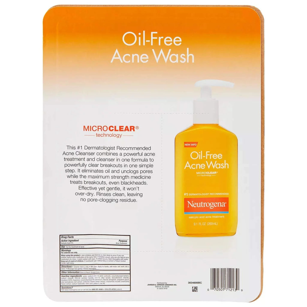 Oil-Free Acne Wash, 9.1 oz, 2-Pack C281