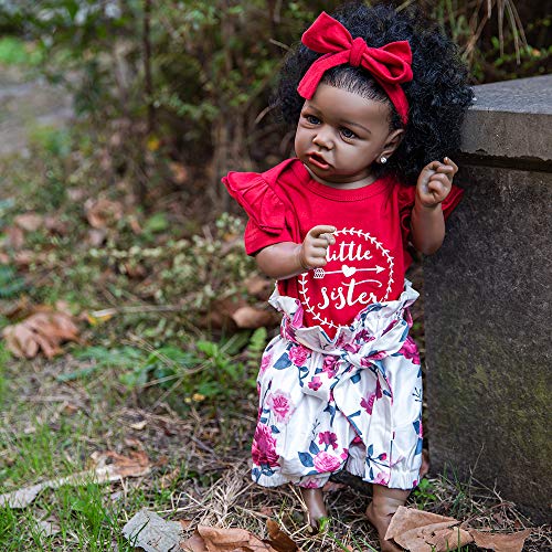 22.8 Inch Realistic African American Baby Doll with Soft Body K201