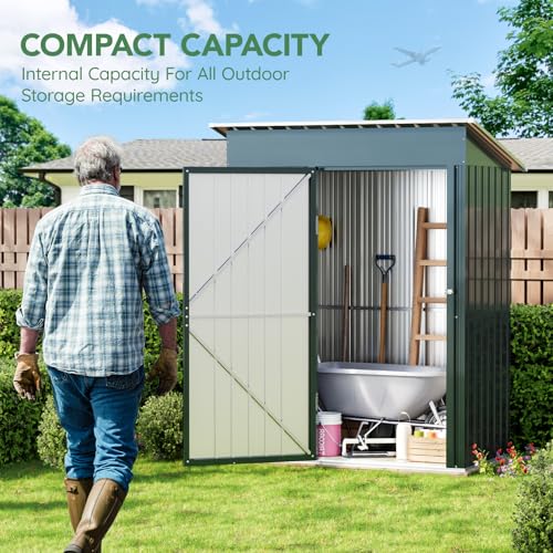 Outdoor Steel Storage Shed with Lockable Doors and Windows E249038