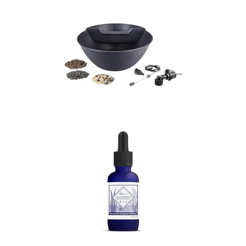 Container Water Feature Kit with Waterfall Fountain, Pump & Filtration for Indoor & Outdoor Mini Pond O74793