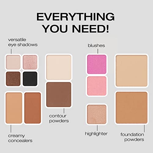 Fold Out Face Makeup Palette, Travel All in One, Neutral Cream & Powder C383147