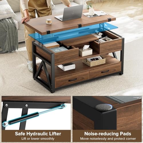 Lift Top Coffee Table with Storage Drawers L3789