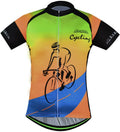 Men Cycling Jerseys Yellow Shirts Breathable Quick Dry Jacket Short Sleeves Suit Aogda Team Cycling Clothing White (Blue Jerseys, Medium)