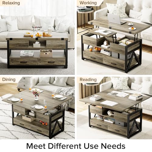 Lift Top Coffee Table with Storage Drawers L3789