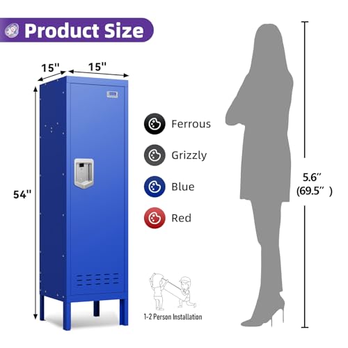 Metal Cabinet with Lockable Door for Office, Gym, School, Home A290