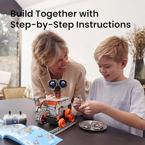 Robot Building Kit with Remote Control STEM Gifts for Boys Ages 8-12, 488 Pieces - Blue P464