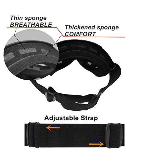 Motorcycle Goggles with Removable Face Mask for Dirt Bike ATV Motocross Y507929