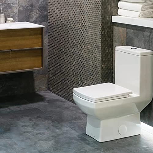 Soft Close Toilet Seat, Square, Quick Release, White I177077
