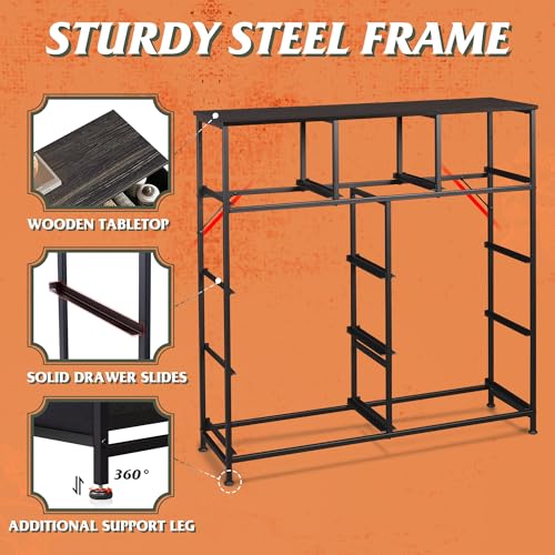 9-Drawer Fabric Storage Tower for Bedroom, Closet, Tall Chest Organizer with Steel Frame R839993