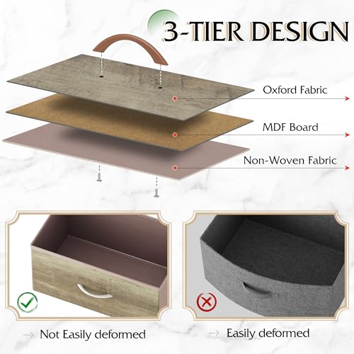 9-Drawer Fabric Storage Tower for Bedroom, Closet, Tall Chest Organizer with Steel Frame R839993