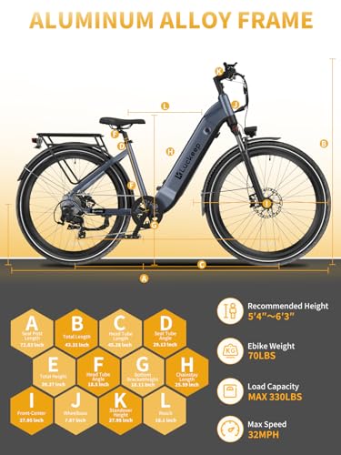 Electric Bike for Adults 1130W Motor, 48V 20AH Battery, 80 Miles Range, 27.5" Ebike X18509