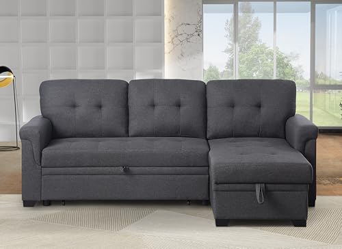 4-in-1 Convertible L Shaped Couch with Pull Out Bed and Storage Z983