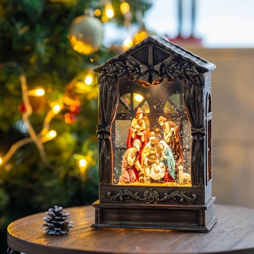 Nutcracker Snow Globe Lantern with Music and Timer Z50315