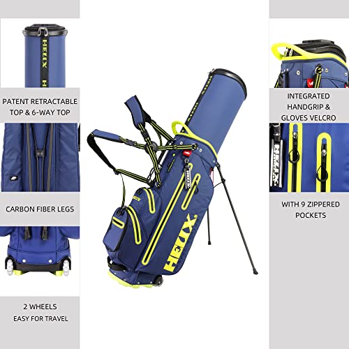 Golf Stand Bag with Retractable Wheel, 6 Way Dividers C5060