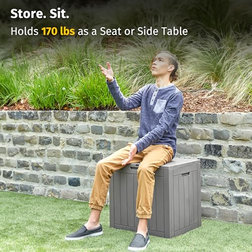 Outdoor Storage Box 31 Gallon Waterproof Resin Deck Box V3075