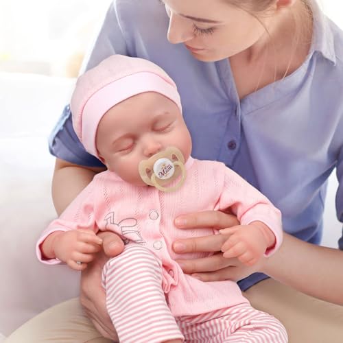 Lifelike Reborn Baby Doll 18 Inch Soft Body Realistic Newborn Sleeping Girl with Clothes and Toy Accessories V33553