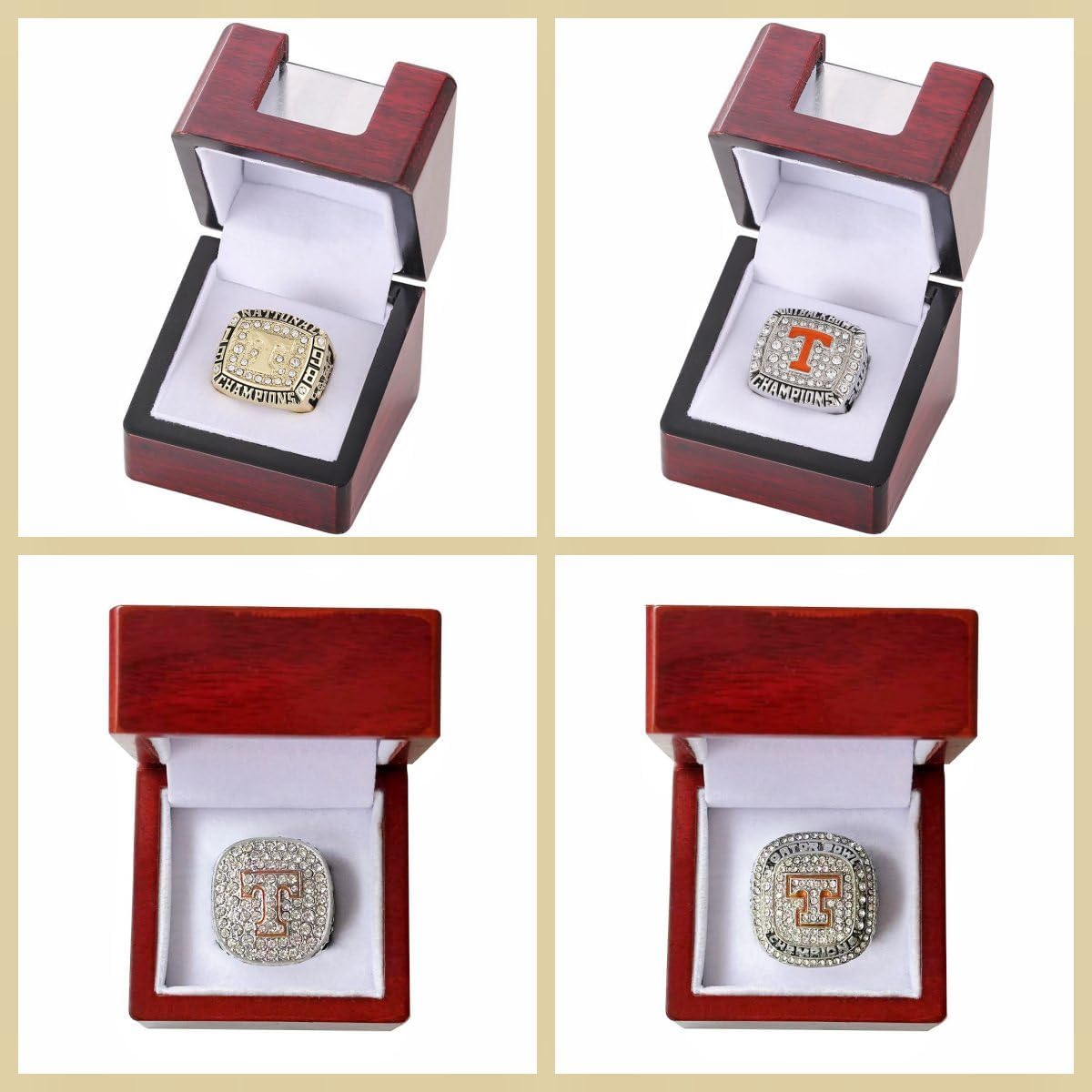 Tennessee Football National Championship Ring Set with Sandalwood Box J410153