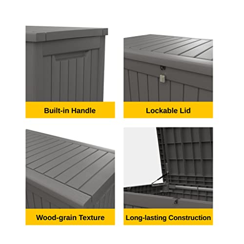 Outdoor Storage Box 31 Gallon Waterproof Resin Deck Box V3075