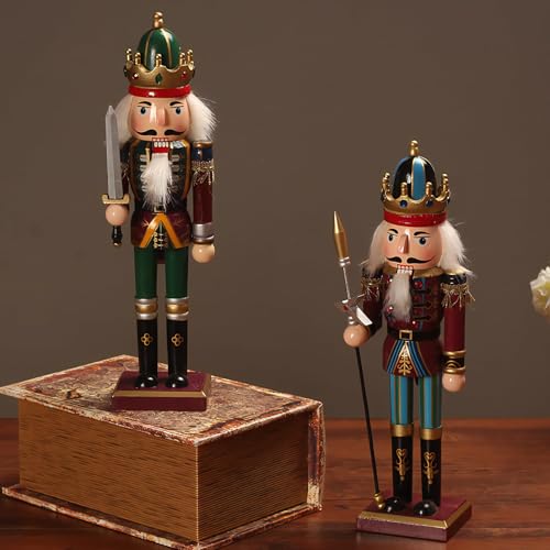 Wooden Nutcracker Ornaments Christmas Decoration Figures (12 Inch, Set) A862348