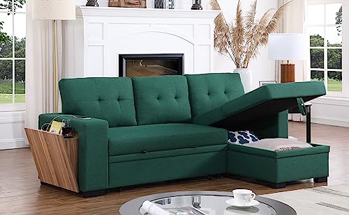 4-in-1 Convertible L Shaped Couch with Pull Out Bed and Storage Z983