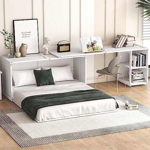 Wall Cabinet Bed with Storage and Bookcase Headboard F651615