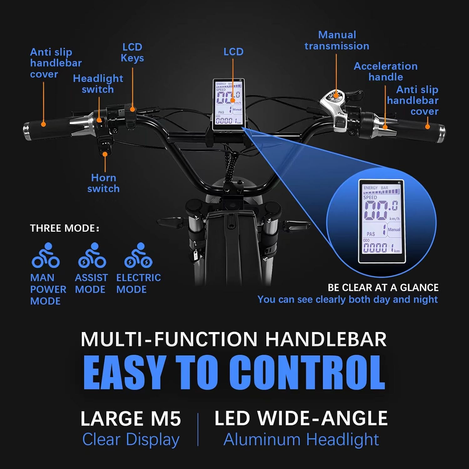 Electric Bike for Adults, 35MPH Dual Motor, 48V Removable Battery, 26" Fat Tire J5516