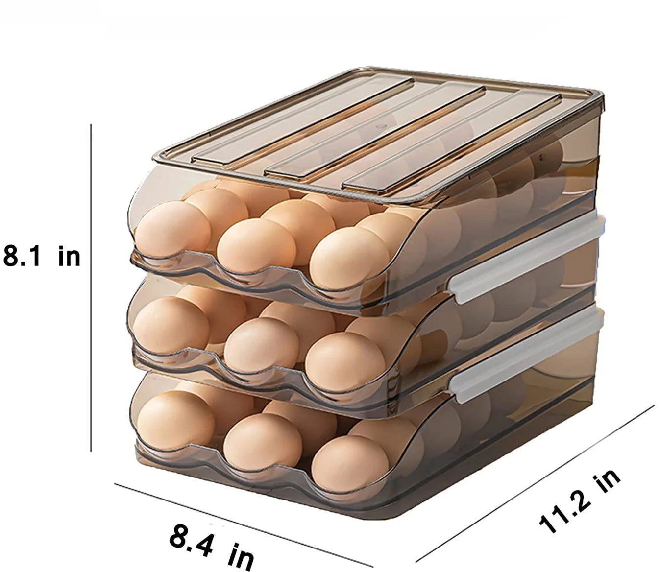 Large Capacity Auto Rolling Egg Holder for Refrigerator, 3 Layers V658816